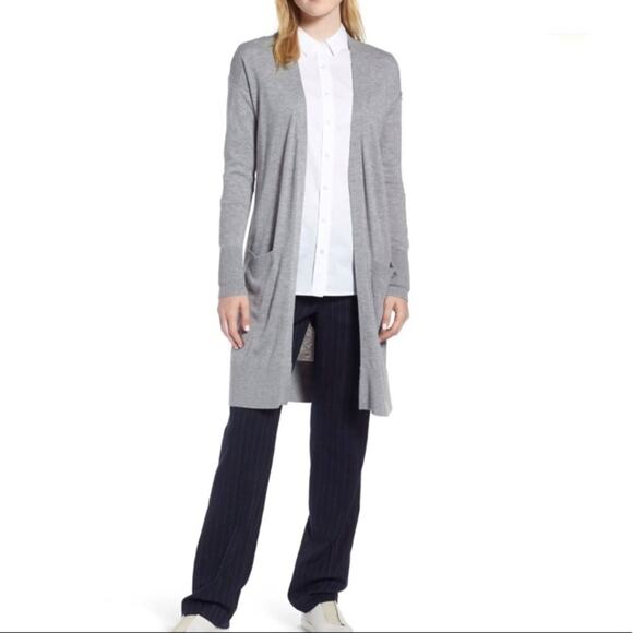 Halogen long open cardigan sweater gray - XS - Picture 2 of 11